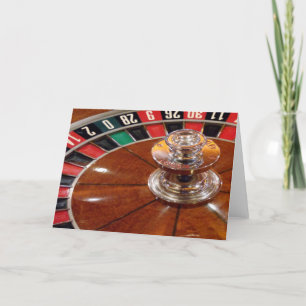 Roulette wheel casino gambling theme greeting card