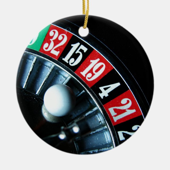 Roulette Wheel Ceramic Ornament (Front)