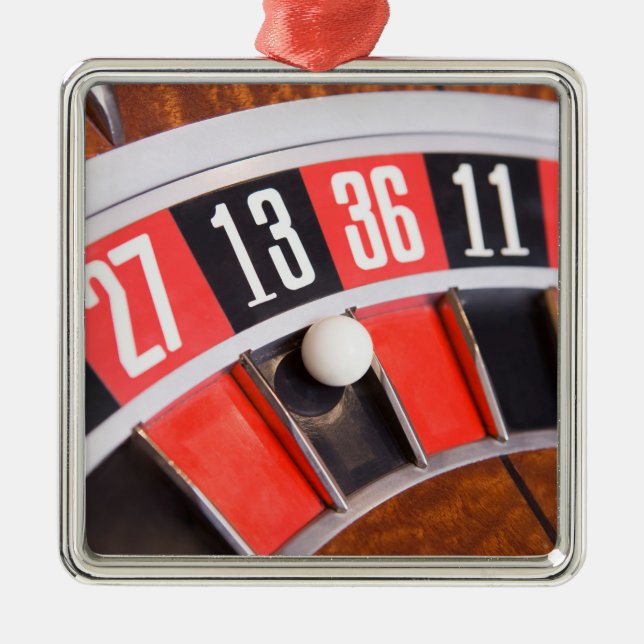 Roulette Wheel Closeup Metal Ornament (Front)