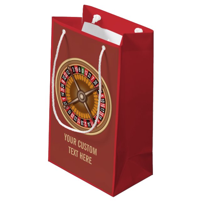Roulette Wheel custom gift bags (Back Angled)