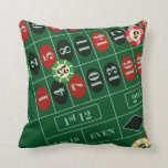 Roulette Wheel Custom Pillow<br><div class="desc">Stylish and fun,  this Roulette Wheel is perfect for any Man's Room.  Great gift idea for Dads and grads.  Customize with a name or saying.  Perfect for any Roulette lover or gambling theme home decor and party needs.</div>