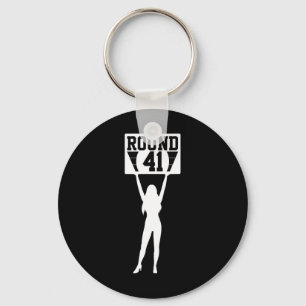 Round 41 Years Old Boxer Bday 41st Birthday Boxing Keychain
