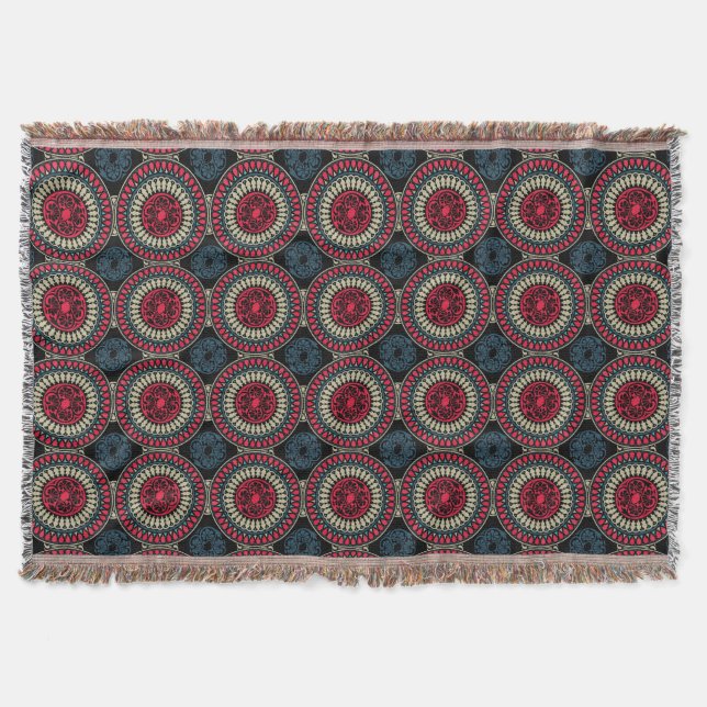 Round Abstract Pattern Throw Blanket (Front)