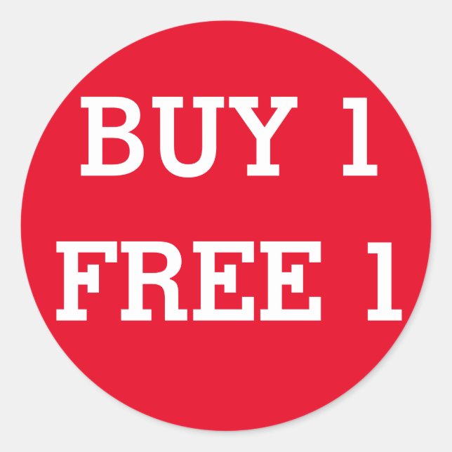 Round Acheter 1 Gratuit 1 étiquette de vente de ma (Devant)