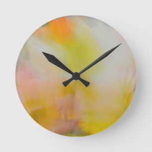 Round Acrylic Wall ClocAbstract Poppies Photograph Clock