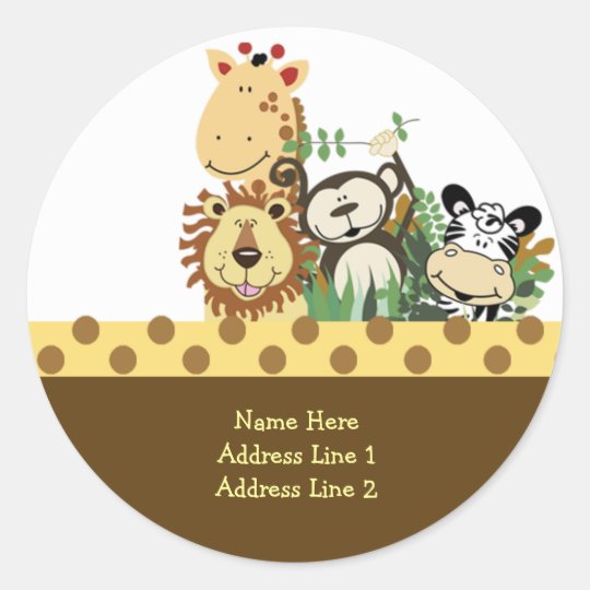 Round Address Labels ZOO CREW STICKERS