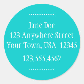 Round Address & Phone Number Label