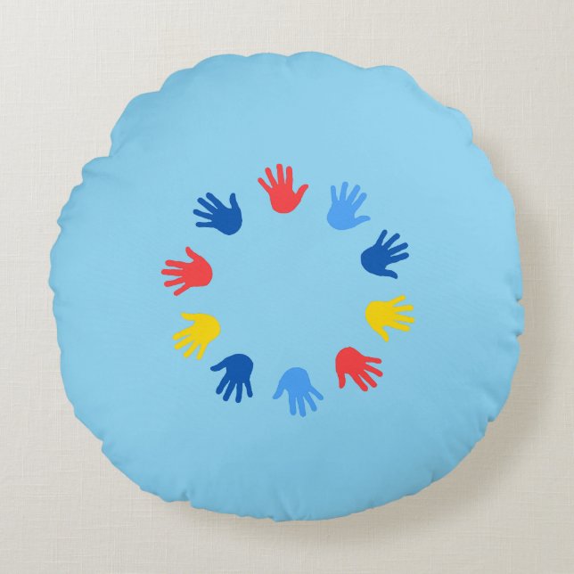 Round Almofada (40.64cm) Hands Round Pillow (Front)