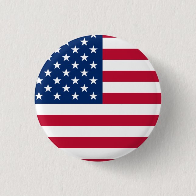 Round American Flag  1 Inch Round Button (Front)
