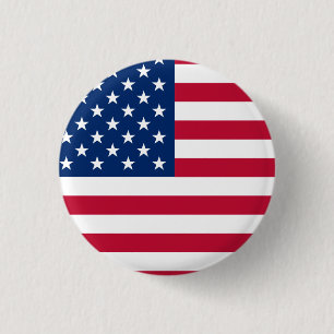 Round American Flag 1 Inch Round Button