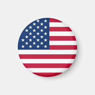 Round American Flag  Magnet