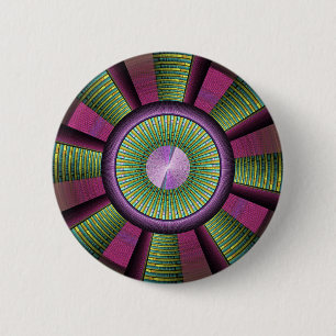 Round And Colourful Modern Decorative Fractal Art 2 Inch Round Button