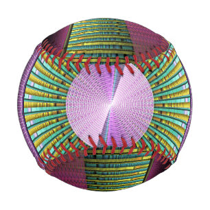 Round And Colourful Modern Decorative Fractal Art Baseball