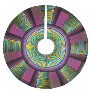 Round And Colourful Modern Decorative Fractal Art Brushed Polyester Tree Skirt
