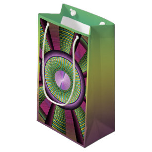 Round And Colourful Modern Decorative Fractal Art Small Gift Bag
