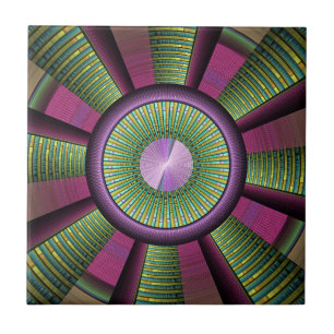 Round And Colourful Modern Decorative Fractal Art Tile