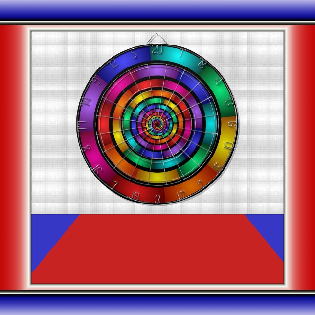 Round and Psychedelic Colorful Modern Fractal Art Dartboard (Creator Uploaded)
