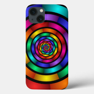 Round and Psychedelic Colourful Modern Fractal Art iPhone 13 Case