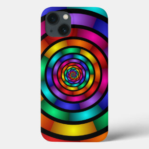 Round and Psychedelic Colourful Modern Fractal Art iPhone 13 Case