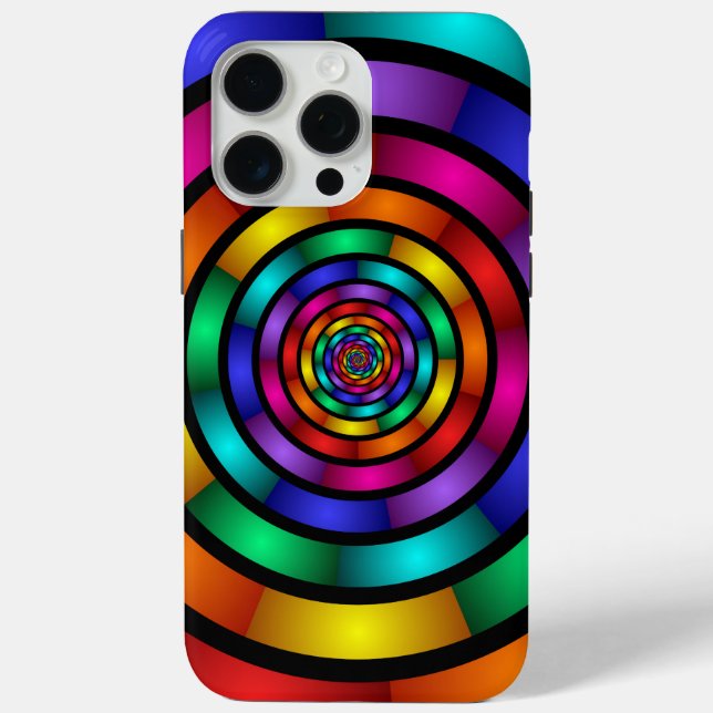 Round and Psychedelic Colourful Modern Fractal Art Case-Mate iPhone Case (Back)