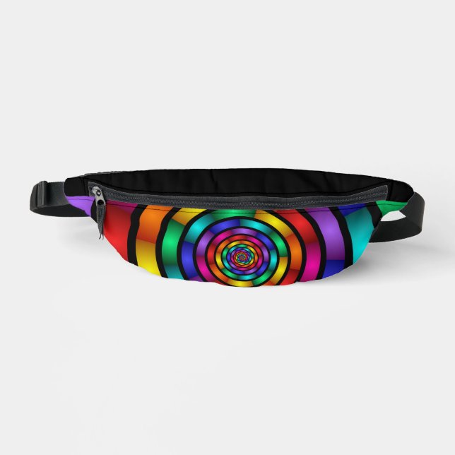 Round and Psychedelic Colourful Modern Fractal Art Fanny Pack (Front)