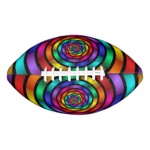 Round and Psychedelic Colourful Modern Fractal Art Football