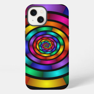 Round and Psychedelic Colourful Modern Fractal Art iPhone 13 Case