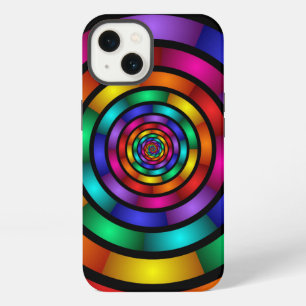 Round and Psychedelic Colourful Modern Fractal Art iPhone 13 Case