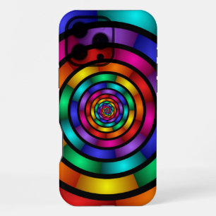 Round and Psychedelic Colourful Modern Fractal Art iPhone 16 Pro Max Case