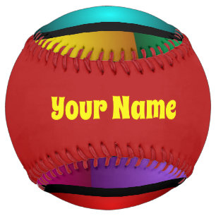 Round and Psychedelic Colourful Modern Fractal Nam Softball