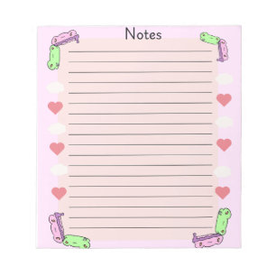 Round and round frog valentine notepad