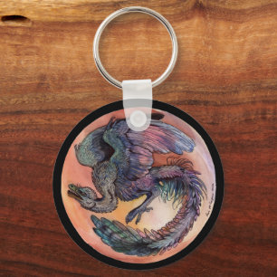 Round Archaeopteryx Keychain