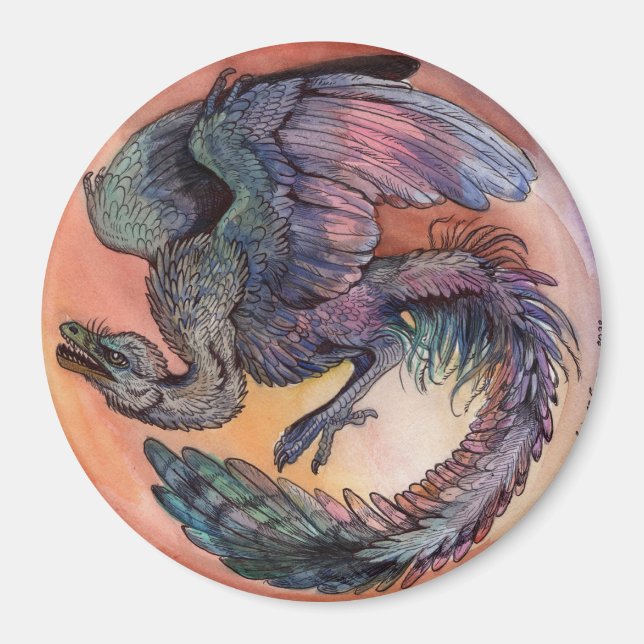 Round Archaeopteryx  Magnet (Front)