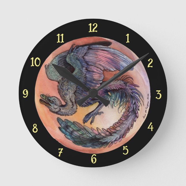 Round Archaeopteryx Round Clock (Front)