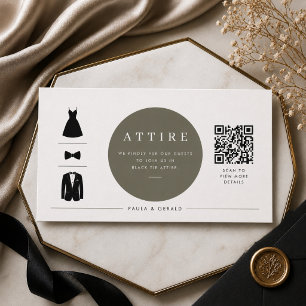 Round Attire Wedding QR Enclosure Information Card