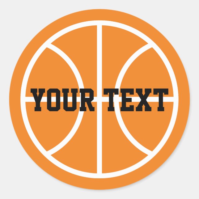 Round basketball stickers for favours or as sealer (Front)