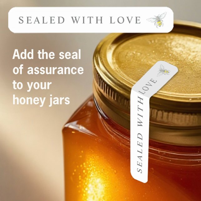 Round bee art honey small seal sticker (Creator Uploaded)