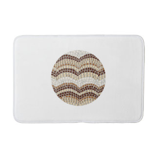 Round Beige Mosaic Medium Bath Mat