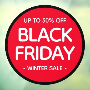 Round Black Friday Simple Professional Modern Sale Window Cling