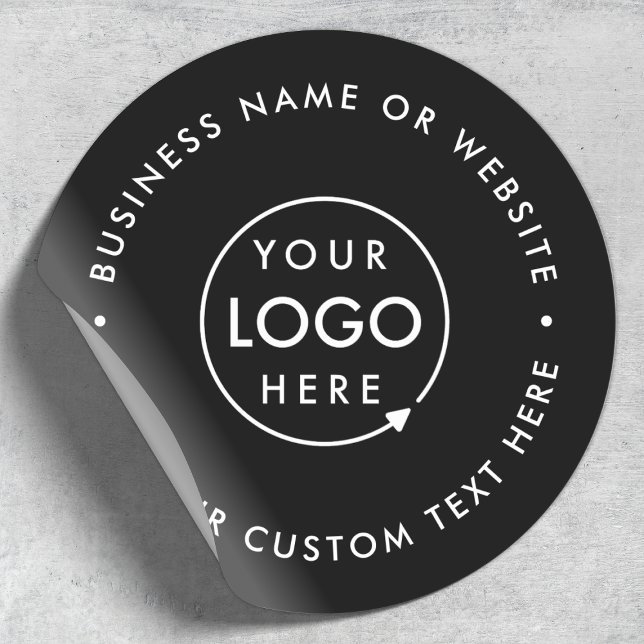 Round Black Sticker | Business Logo Label Seal (Creator Uploaded)