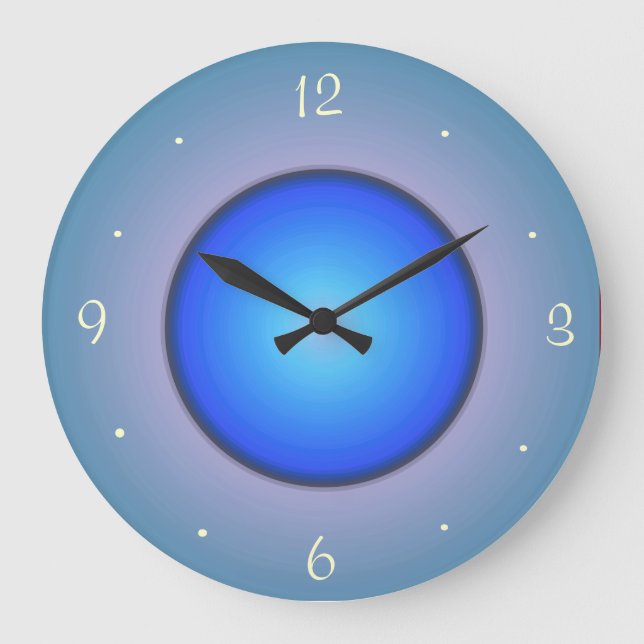 Round Blue/Aqua>Wall Clock (Front)