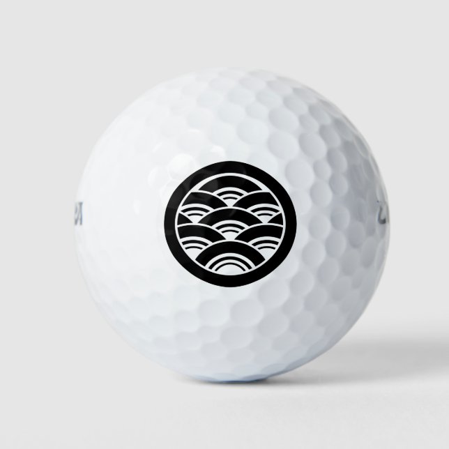 Round Blue Sea Waves Golf Balls (Front)