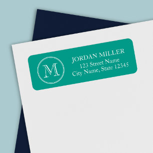 Round Border Monogram with Editable Colour Address