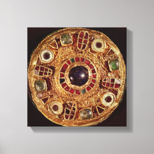 Round brooch canvas print