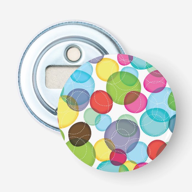 Round bubbles kids pattern 2 bottle opener (Front)