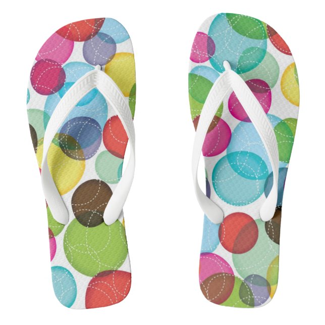 Round bubbles kids pattern 2 flip flops (Footbed)
