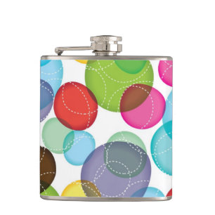 Round bubbles kids pattern 2 hip flask