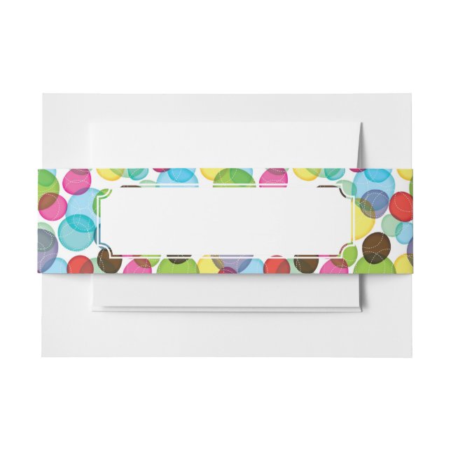 Round bubbles kids pattern 2 invitation belly band (Front Example)