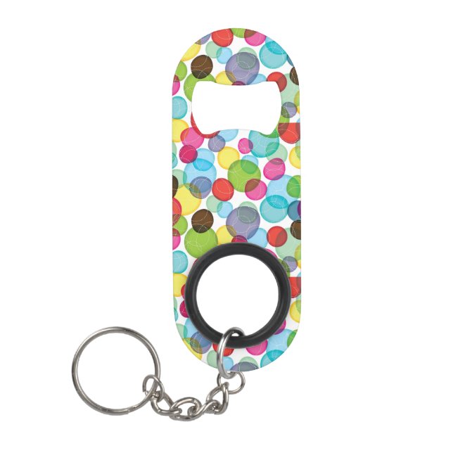 Round bubbles kids pattern 2 mini bottle opener (Front)