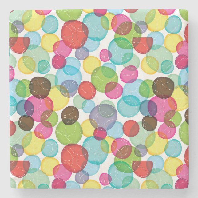 Round bubbles kids pattern 2 stone coaster (Front)